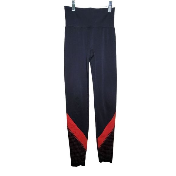 PINK Victorias Secret Cool & Comfy Logo Leggings Red Black Extra Small - Picture 2 of 10